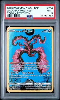 Pokemon TCG Galarian Moltres SWSH 284 Black Star Promo Card - PSA 9 - Image 1