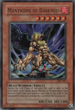 Yugioh Manticore of Darkness IOC-067 Ultra Rare NM - Image 1
