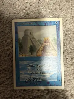 Magic the Gathering MTG Ancestral Recall Unlimited Card Signed - Image 1