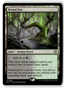 1x MTG Vernal Fen NM Normal R Commander: Lorwyn Eclipsed 63 - Image 1