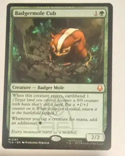 MTG Magic the Gathering Badgermole Cub Avatar The Last Airbender NM New - Image 1