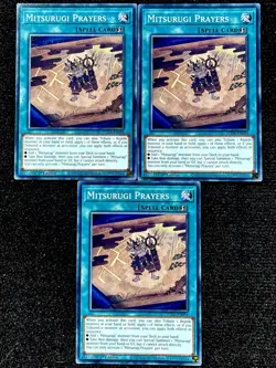 3x Mitsurugi Prayers 1st Edition Mint Condition Yu-Gi-Oh! Playset [SUDA-EN094] - Image 1