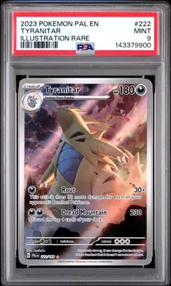 PSA 9 Tyranitar 222/193 Pokemon Paldea Evolved Illustration Rare IR - Image 1