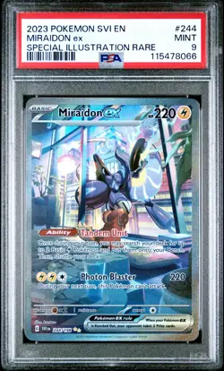 MIRAIDON EX 2023 Pokemon Scarlet Violet #244 PSA 9 Special Illustration Rare - Image 1