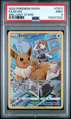 EEVEE 2022 Pokemon Sword Shield Brilliant Stars Trainer Gallery #TG11 PSA 9 - Image 1