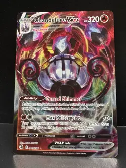 Pokemon NM Holo Chandelure VMAX 040/264 Ultra Rare SWSH08: Fusion Strike - Image 1