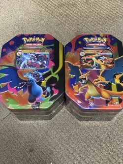 Pokemon TCG Mega Charizard ex Tin Set of 2 Tins Brand New Sealed - Image 1