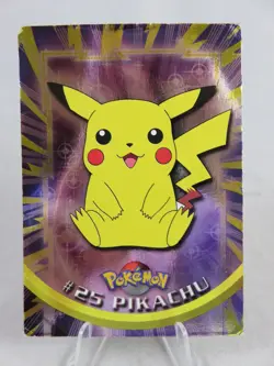 Topps Pokemon Card PIKACHU #25 Foil TV Animation Series 1 Blue Logo 1st Ed - HP - Image 1