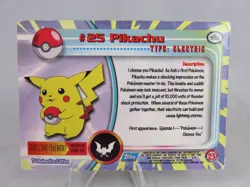 Topps Pokemon Card PIKACHU #25 Foil TV Animation Series 1 Blue Logo 1st Ed - HP - Image 2
