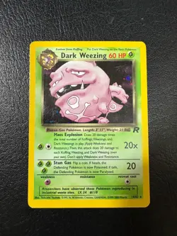 Pokemon WOTC 1999 Team Rocket Dark Weezing Rare HOLO Vintage Pokemon Card - Image 1