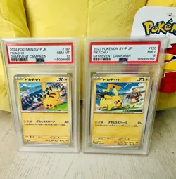 Sequential PSA 10/PSA9 Pikachu 197/SV-P/120/SV-P Gym Promo JP Pokemon Card . - Image 1