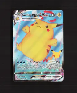 Surfing Pikachu VMAX 009/025 Celebrations Ultra Rare Holo Pokemon Card NM - Image 1