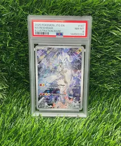 2025 POKEMON JTG EN-JOURNEY TOGETHER ILLUSTRATION RARE #167 N'S RESHIRAM PSA 8 - Image 1
