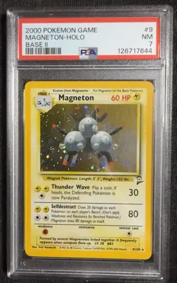 2000 Pokemon Game Magnetron Holo #9 Base 2 PSA 7 - Image 1