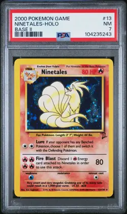 PSA 7 NM 2000 POKEMON BASE SET 2 NINETALES HOLO #13 - Image 1