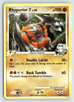 RHYPERIOR E4 32/111 RARE RISING RIVALS HOLO POKEMON LP - Image 1