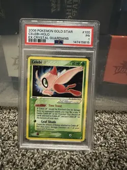 Pokemon Celebi Gold Star Holo Shiny 100/100 EX Crystal Guardians PSA 1 PR - Image 1