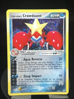 Pokemon TCG Team Aqua’s Crawdaunt 2/95 Team Magma vs Team Aqua Holo Rare LP+ - Image 1