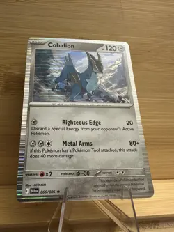 Holo Bleed Error Cobalion 066/086 SV: Black Bolt Misprint Pokemon TCG - Image 1