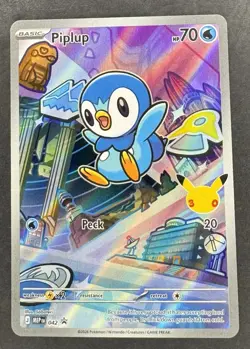 Pokemon Piplup #042 Promo 2026 First Partner Illustration Series Rare Holo TCG - Image 1