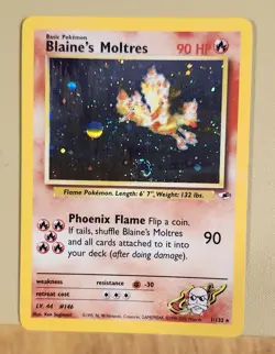 2000 Pokemon Blaine's Moltres Holo Swirl - see video of swirl - Image 1