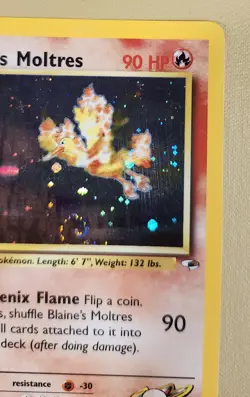 2000 Pokemon Blaine's Moltres Holo Swirl - see video of swirl - Image 4