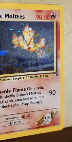 2000 Pokemon Blaine's Moltres Holo Swirl - see video of swirl - Image 5