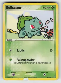 Bulbasaur 45/100 Common Crystal Guardians Pokemon HP/dmg - Image 1