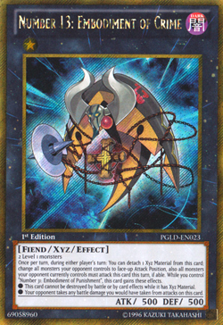 YUGIOH NUMBER 13: EMBODIMENT OF CRIME SECRET GOLD MIXED EDITION GOOD PGLD-EN023 - Image 1