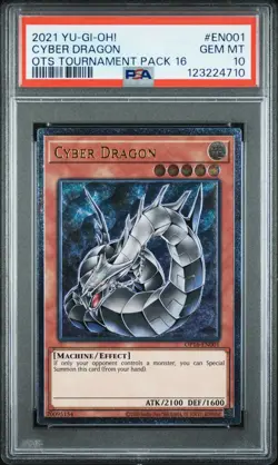 2021 YU-GI-OH! OTS TOURNAMENT PACK 16 CYBER DRAGON OP16-EN001 PSA 10 - Image 1