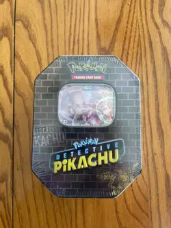 Pokemon Detective Pikachu tcg tin MewTwo trading card new sealed - Image 1