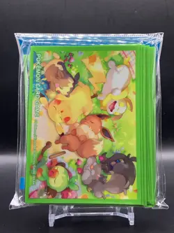 Pikachu Eevee Pokemon Center Japan Exclusive Card Game Deck Shield 64 Sleeves - Image 1