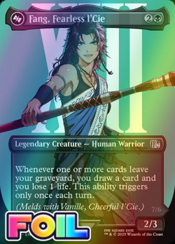 x1 Fang, Fearless l'Cie FOIL FIN MTG 381 FULL ART BORDERLESS UNCOMMON M/NM 1x - Image 1