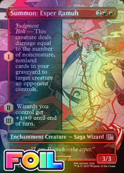 x1 Summon: Esper Ramuh FOIL FIN MTG 367 FULL ART BORDERLESS UNCOMMON 1x - Image 1