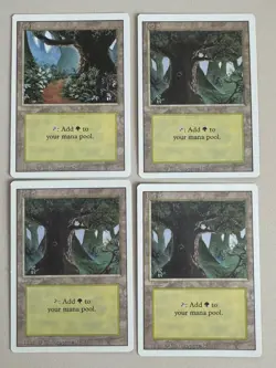 Forest x4 Set - 1x #305, 3x #306MTG - REVISED (3rd) - ENGLISCH - ©1994 Mint - Image 1