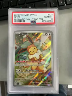 TCG 2025 Pokemon SVP EN Prismatic ETB #173 Eevee PSA 10 - Image 1