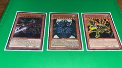 Yu-Gi-Oh Egyptian God Card JUMP JMPS Slifer Obelisk Ra Set Ultra Rare - Image 1