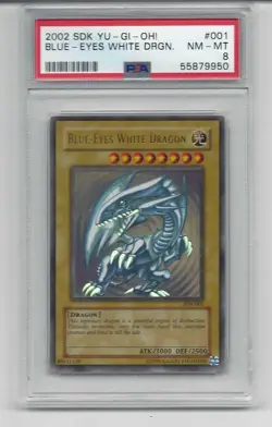 2002 YU-GI-OH Starter Deck Kaiba SDK-001 Blue-Eyes White Dragon PSA 8 NM-MT - Image 1