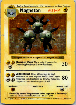 Magneton - 9/102 - Pokemon Base Set Unlimited Holo Rare Card WOTC - Image 1