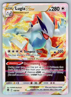 Lugia VSTAR Ultra Rare Prize Pack Series Cards 139/195 NM - Image 1
