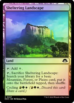 NM Foil Sheltering Landscape, MTG, Modern Horizons 3, Magic the Gathering, 227 - Image 1
