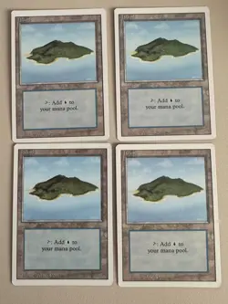 Island x4 Set - #296 V 2 MTG - REVISED (3rd) - ENGLISCH - ©1994 Mint - Image 1