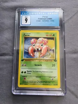 Pokemon CGC 9 Mint Paras First Edition Jungle Set 59/64 Graded Card - Image 1