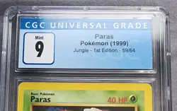 Pokemon CGC 9 Mint Paras First Edition Jungle Set 59/64 Graded Card - Image 2