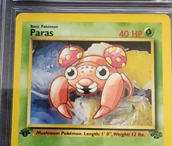Pokemon CGC 9 Mint Paras First Edition Jungle Set 59/64 Graded Card - Image 3