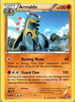 Pokemon TCG Armaldo 57/114 Steam Siege LP - Image 1