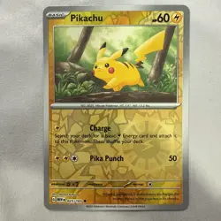 Pokemon 151 Pikachu Reverse Holofoil NM TCG Holo 2023 025/165 - Image 1