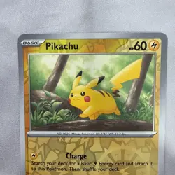 Pokemon 151 Pikachu Reverse Holofoil NM TCG Holo 2023 025/165 - Image 2