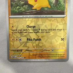 Pokemon 151 Pikachu Reverse Holofoil NM TCG Holo 2023 025/165 - Image 3
