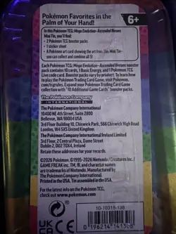Pokemon TCG Ascended Heroes Mini Tins Factory Sealed 10x Tins . 2 AH Packs In Ea - Image 2